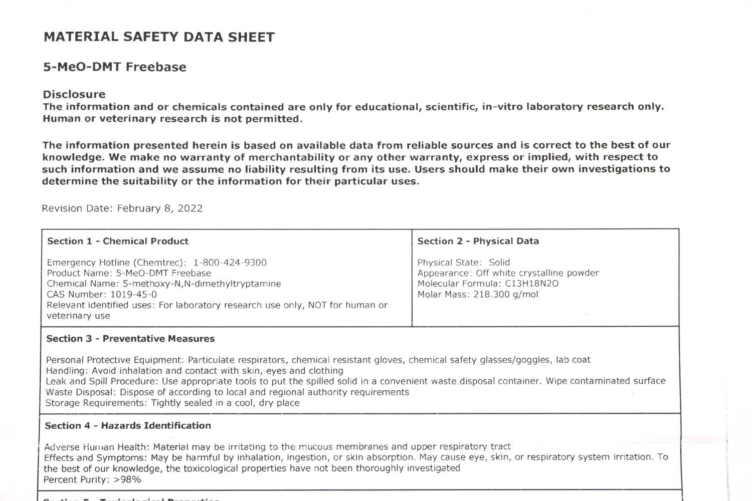 5MeO Di-Methyl-Tryptamine Vaporizer - Image 2
